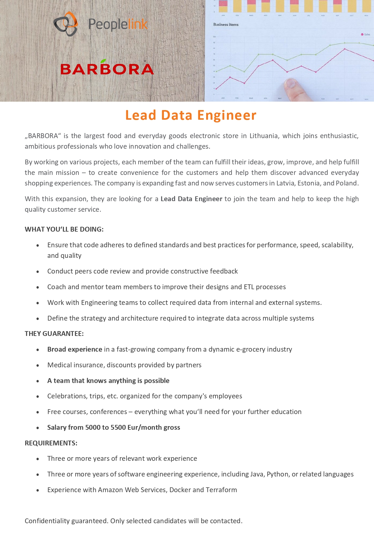 Vacancy Lead Data Engineer, People Link, UAB